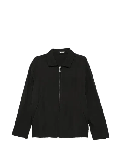Imperial Zip-up Elasticated-hem Shirt In Yellow