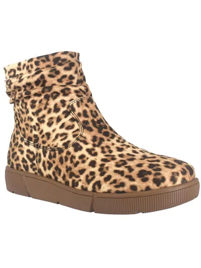 Impo Adora Womens Pull On Srunch Ankle Boots In Brown
