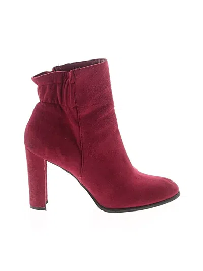 Pre-owned Impo Ankle Boots In Burgundy