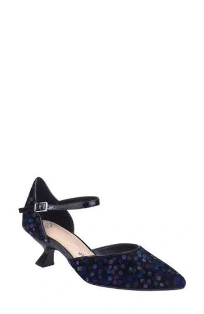 Impo Women's Edmee Pointed Toe Kitten Heel Ankle Strap Pumps In Black Amethyst