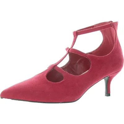 Impo Elexis Womens Memory Foam Faux Suede Kitten Heels In Red