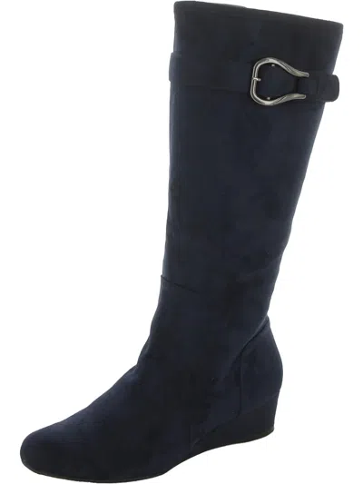 Impo Gelsey Womens Textile Manmade Knee-high Boots In Midnight Blue