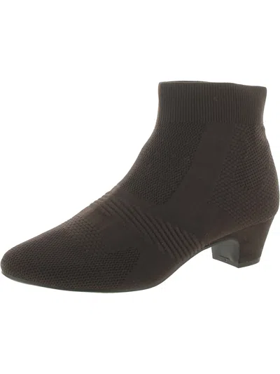 Impo Women's Godina Kitten Heel Stretch Knit Ankle Booties In Mink Brown