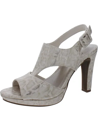 Impo Hanya Womens Faux Leather Peep-toe Slingback Sandals In Grey