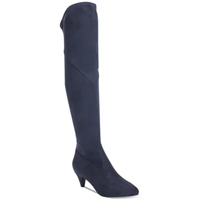 Impo International Edeva Womens Stretch Embroidered Over-the-knee Boots In Blue