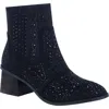 Impo Women's Jackie Perforated Stacked Block Heel Booties In Black