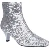 Impo Naja Sequin Womens Sequined Zip Up Ankle Boots In Silver