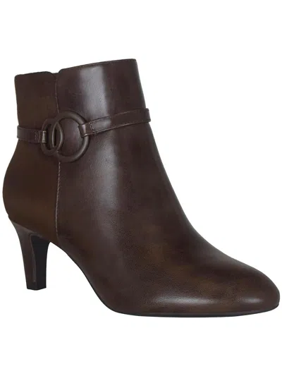Impo Najila Womens Faux Leather Ankle Booties In Burgundy