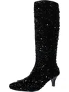 Impo Namora Sequin Womens Square Toe Zipper Knee-high Boots In Black