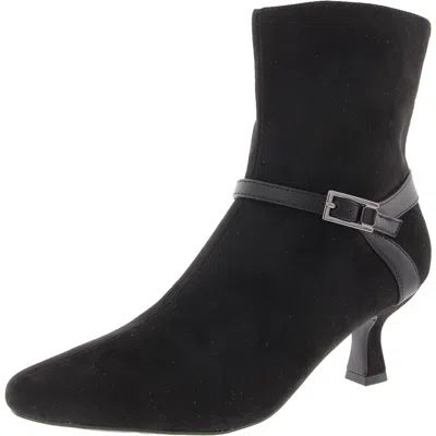 Impo Natalie Womens Zipper Faux Suede Booties In Black