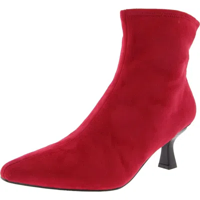 Impo Nidia Womens Faux Suede Zip Up Ankle Boots In Red