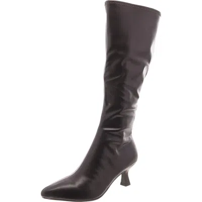 Impo Nyree Womens Faux Leather Memory Foam Knee-high Boots In Beige