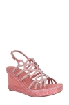 Impo Women's Orleans Raffia Platform Wedge Sandals In Faded Rose