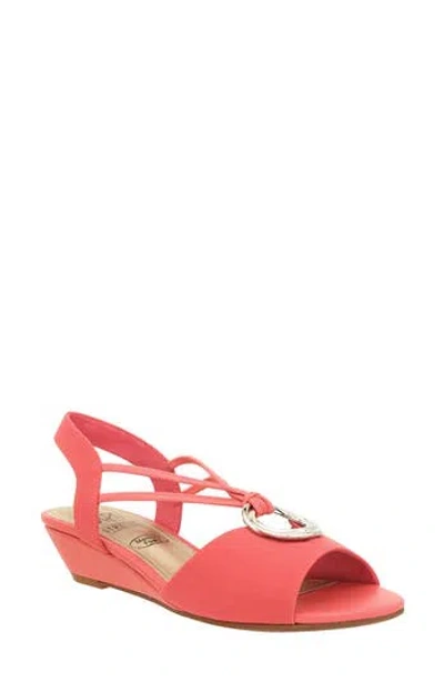 Impo Raizel Slingback Wedge Sandal In Rosey Coral