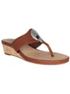 IMPO ROCCO WOMENS FAUX LEATHER THONG WEDGE SANDALS