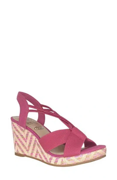 Impo Women's Teshia Stretch Platform Wedge Sandals In Pop Pink