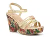 Impo Wide Width Olive Platform Sandal In Multi