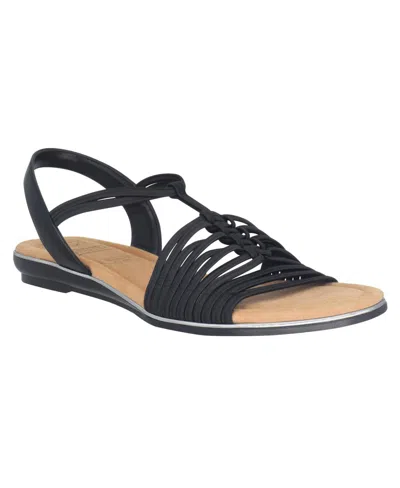Impo Women's Barella Stretch Flat Sandals In Black