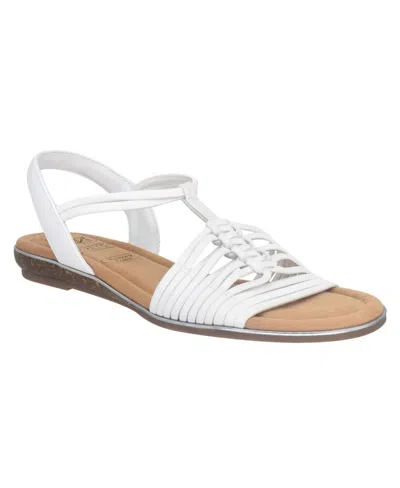 Impo Women's Barella Stretch Flat Sandals In White