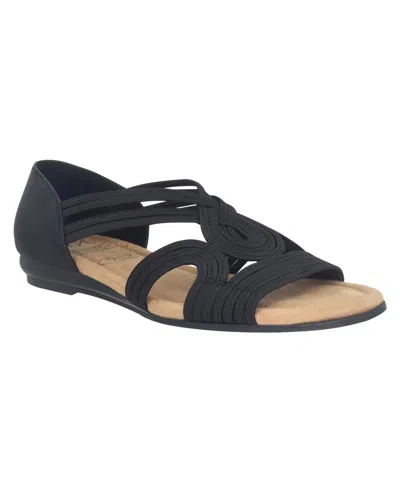 Impo Women's Bazra Stretch Flat Sandals In Black