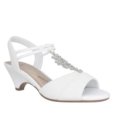 Impo Women's Edisha Ornamented Stretch Dress Sandals In White