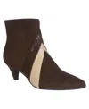 Impo Women's Ellette Memory Foam Kitten Heel Dress Booties In Mink Brown Multi - Faux Suede,synthetic