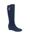 Impo Gelsey Womens Textile Manmade Knee-high Boots In Midnight Blue