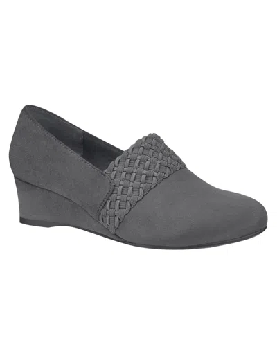 Impo Women's Gerrie Memory Foam Stretch Wedge Shooties In Gunmetal