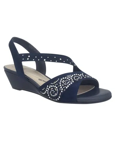 Impo Women's Grace Stretch Wedge Sandals In Midnight Blue