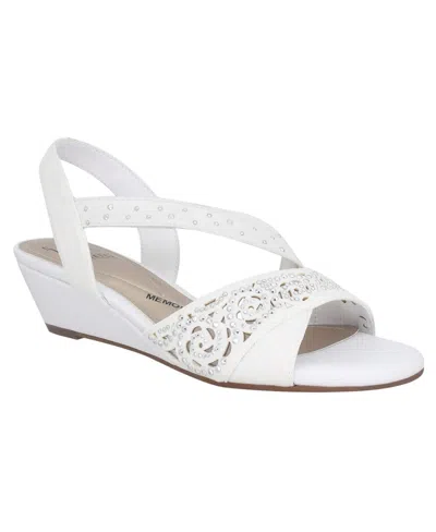 Impo Women's Grace Stretch Wedge Sandals In White