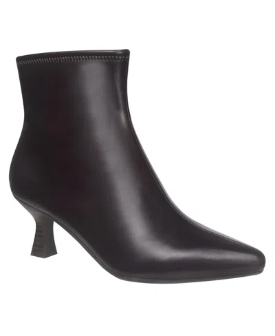 Impo Women's Nidia Stretch Kitten Heel Pointed Toe Ankle Booties In Earth