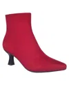 Impo Women's Nidia Stretch Kitten Heel Pointed Toe Ankle Booties In Scarlet Red