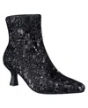 Impo Women's Nidia Sequin Kitten Heel Pointed Toe Ankle Booties In Black