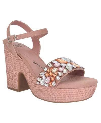 Impo Women's Odely Embellished Platform Sandals In Clay Rose