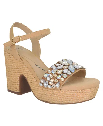 Impo Women's Odely Embellished Platform Sandals In Latte
