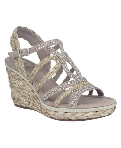 Impo Women's Omalia Raffia Platform Wedge Sandals In Simply Taupe