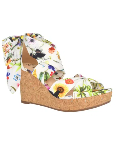 Impo Women's Orabelle Ankle Wrap Platform Wedge Sandals In White,bright Multi
