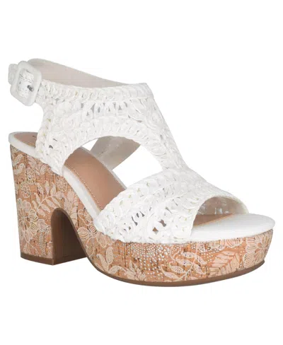 Impo Women's Osanna Woven Raffia Platform Sandals In White