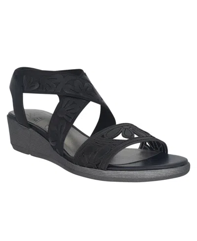 Impo Women's Rainey Laser Stretch Elastic Sandals In Black