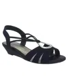 Impo Rita Womens Cushioned Footbed Faux Leather Wedge Sandals In Black