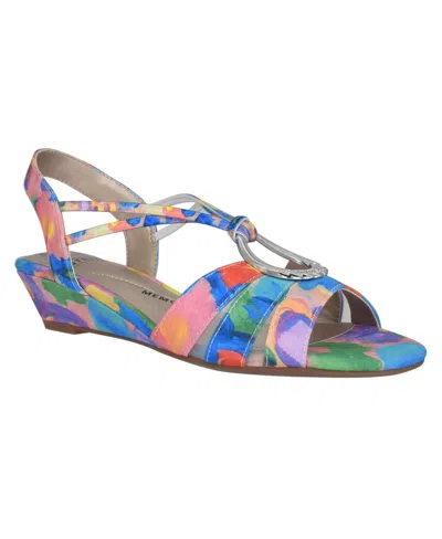 Impo Women's Rita Ornamented Stretch Wedge Sandals In Pastel Multi