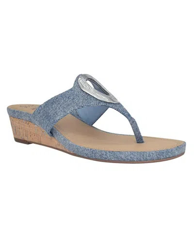 Impo Women's Rosala Ornamented Thong Sandals In Washed Blue