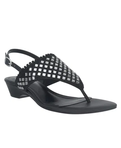 Impo Women's Roxee Embellished Thong Sandals In Black,smoke