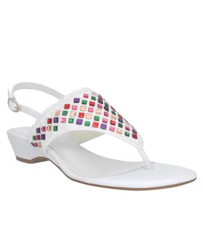 Impo Women's Roxee Embellished Thong Sandals In White,bright Multi