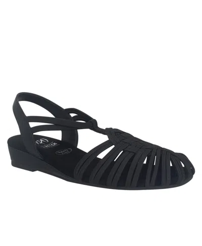 Impo Ressie Elastic Strap Wedge Sandal In Black