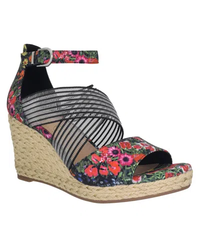 Impo Women's Tizane Platform Wedge Sandals In Black,bright Multi