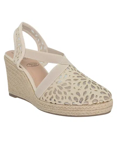 Impo Women's Tuccia Laser Cut Platform Wedge Sandals In Ivory