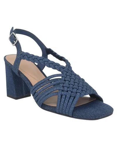 Impo Women's Valo Stretch Block Heel Dress Sandals In Indigo