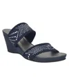 Impo Women's Verbena Embellished Stretch Wedge Sandals In Midnight Blue