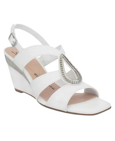 Impo Women's Violette Ornamented Wedge Sandals In White